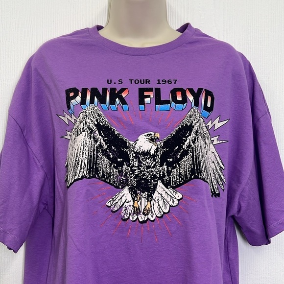 Pink Floyd - NWT US Tour 1967 Bald Eagle Graphic Oversized T Shirt  Size XS - Picture 6 of 10